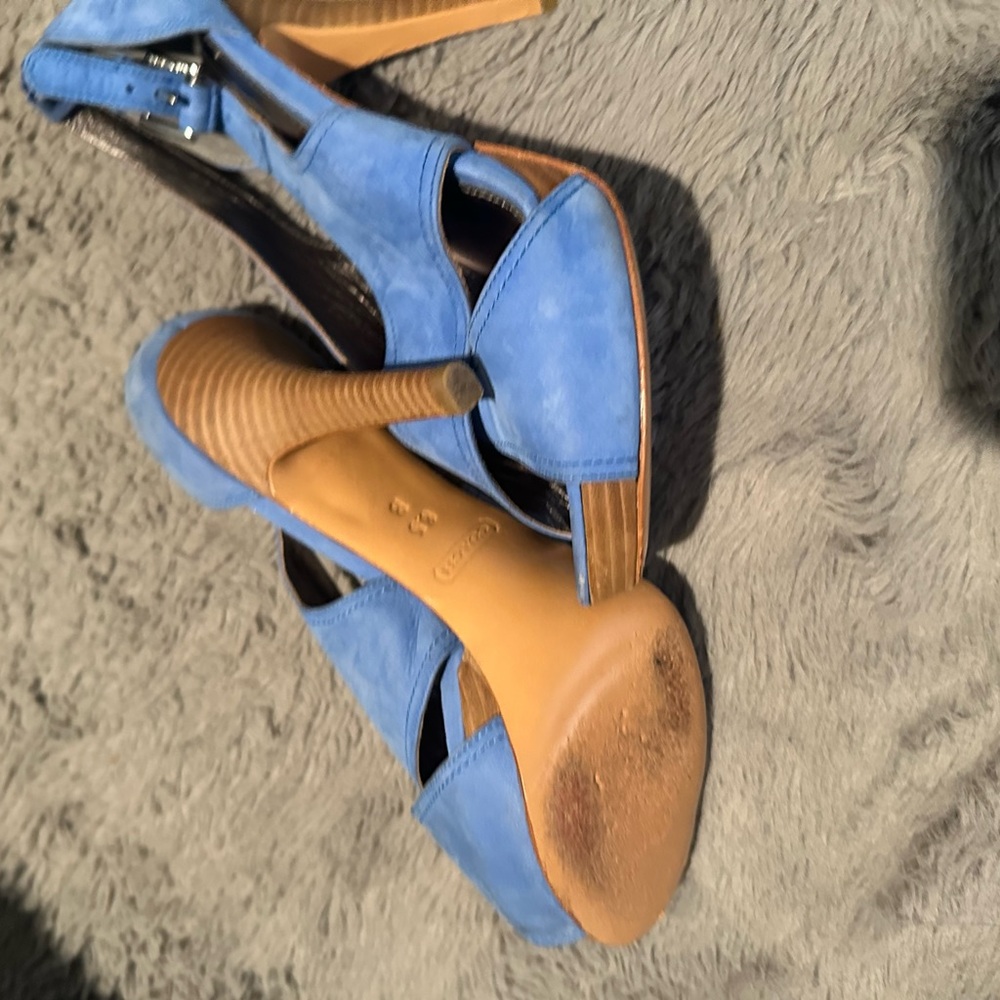 Coach Blue Open-Toe Heels - Picture 7 of 16
